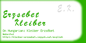 erzsebet kleiber business card