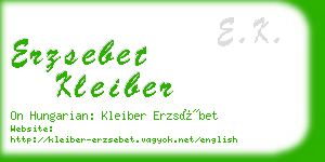 erzsebet kleiber business card